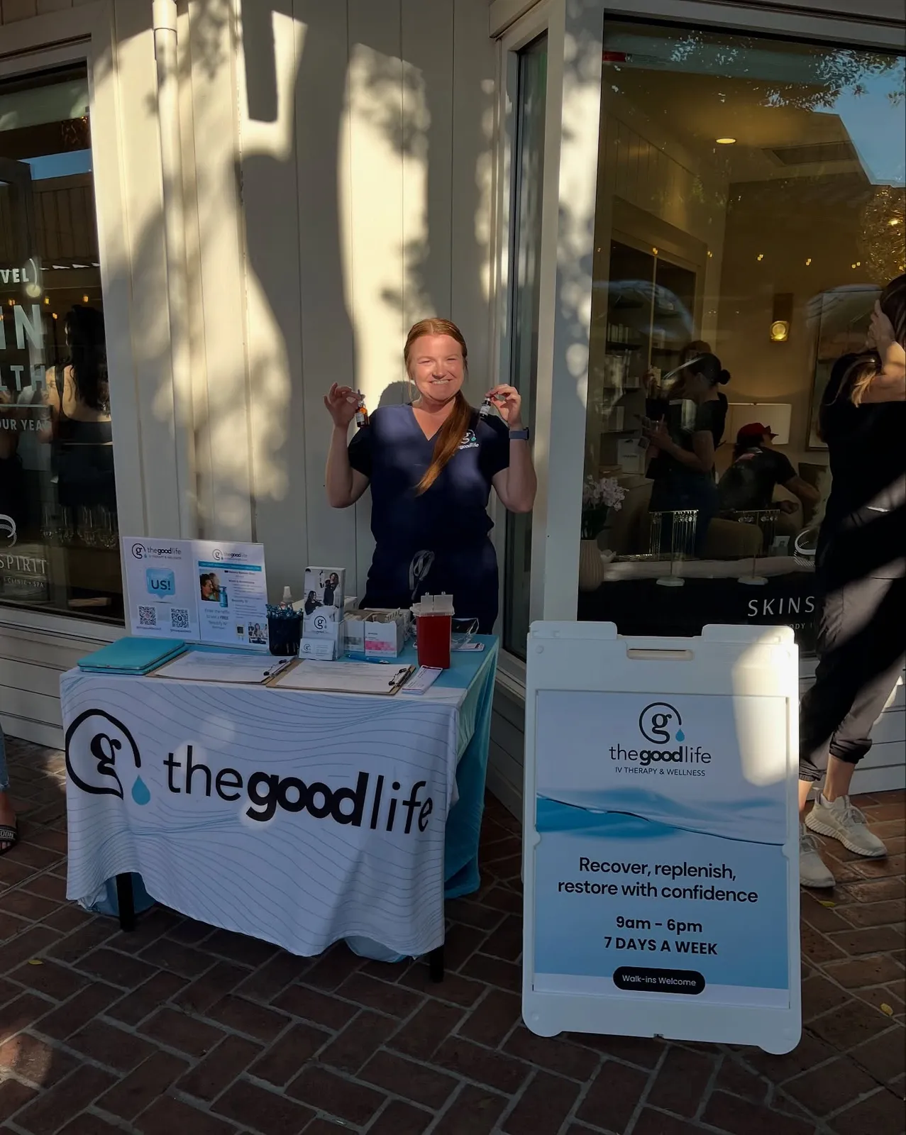 The Good Life IV table at a neighborhood pop-up